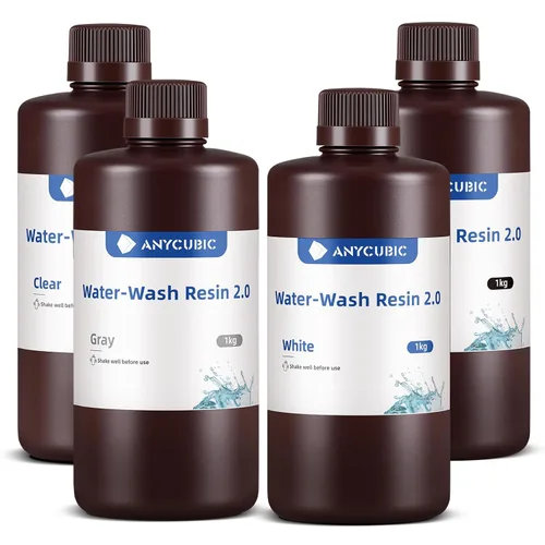 Miniatura 28 de ANYCUBIC Resina de impresora 3D lavable al agua 2.0, resina 3D de alta precisión de 405 nm, resina de fotopolímero de baja contracción para Gris