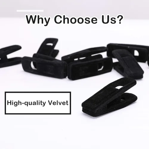 Miniatura 4 de Trgowaul Clips de terciopelo para colgar pantalones, clips de terciopelo, clips de dedo fuertes, perfectos para perchas finas de terciopelo
