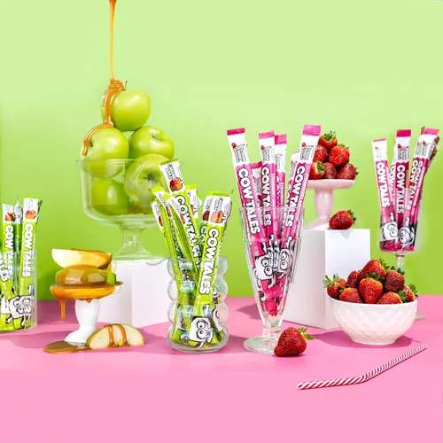 Miniatura 3 de Goetze's Candy Sweet Shoppe - Mezcla de cuentos de vaca, recipiente de 36 unidades de 2.25 libras Batido de fresa y manzana de caramelo