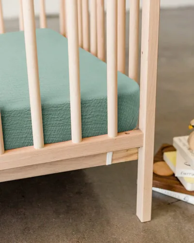 Miniatura 155 de Blissful Diary Sábanas de muselina para cuna para niñas, sábana de bebé de algodón suave bohemio para colchón de cuna estándar de 52 x 28 pulgadas