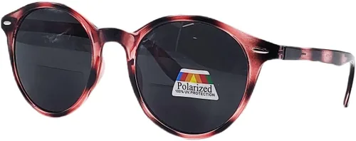 BillieJoe Lentes de sol bifocales polarizados, lentes de lectura para hombres y mujeres, redondos, ovalados, círculos, rosa, vintage, clásico,