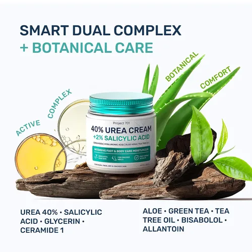 Miniatura 6 de Crema de urea 40 por ciento para pies de máxima fuerza, crema de urea para pies y removedor de callos, crema exfoliante para talones con ácido