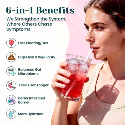 Miniatura 4 de Polvo de fibra prebiótica diaria 6 en 1 para la salud intestinal y digestiva, apto para GLP-1, suplemento de fibra sin azúcar en polvo