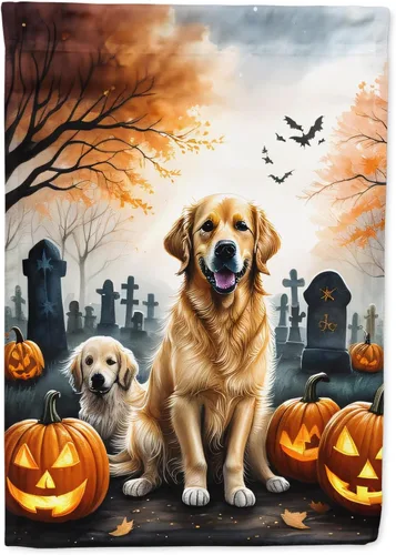 Miniatura 32 de Caroline's Treasures DAC2011GF - Bandera decorativa para jardín de Halloween con diseño de beagle para jardín, jardín, jardín, jardín, multicolor