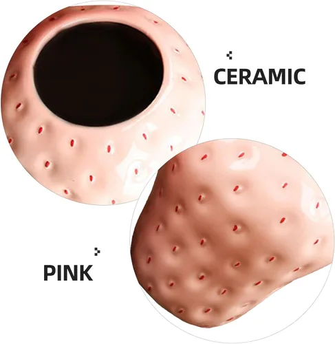 Miniatura 2 de Recipiente de té en forma de fresa con tapa de 4.48 x 3.70 x 3.70 pulgadas, tarro portátil de almacenamiento de alimentos sellados para granos de té