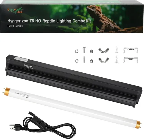 Miniatura 10 de T8 10.0 UVB - Kit combinado de iluminación de bombilla UVB para reptiles, luz UVB HO de 17 W para reptiles, campana de terrario con barra de luz UVB