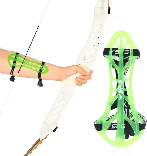Miniatura 11 de SPG Protector de brazo de tiro con arco, ajustable, profesional, protector de antebrazo, para adultos, jóvenes, hombres, mujeres, competición, tiro