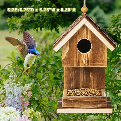 Miniatura 7 de Casas de pájaros para colgar en el exterior, comedero para colibríes, cardenal Wren, pájaros silvestres, pájaros silvestres, pequeña casa de pájaros