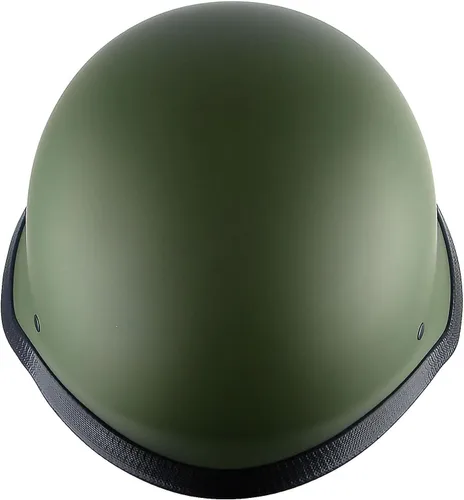 Miniatura 6 de 1Storm Casco de motocicleta de media cara de novedad estilo alemán aprobado por DOT: HKY602 verde mate
