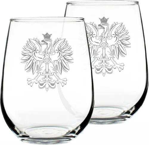 Miniatura 5 de Custom Polish Eagle Personalized Stemless Wine Glass - Poland Gifts or Party Decor for Women & Men - Large 17 Oz Wine Glasses - Customized Wine
