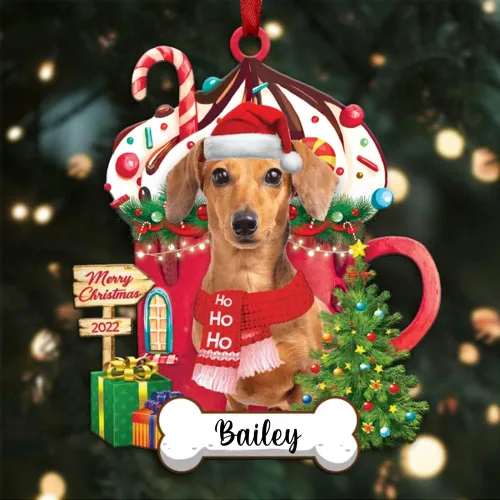 Miniatura 95 de Amantes de los perros de Navidad – Navidad de perros disponibles para muchos perros Shi Tzu – Adorno con forma personalizada, adorno de Navidad