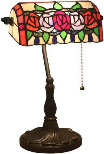 Miniatura 18 de Baroque Stained Glass Deskp with Pull Cswitch Style Bankerp for Liviroom Office Bedroom Antzinc Base Traditional Tablep for Bedside or Desk Use/I