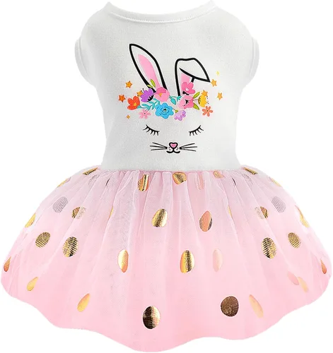 Miniatura 9 de Feliz cumpleaños linda falda rosa para perras pequeñas, vestido de primavera/verano