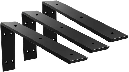 Miniatura 13 de WINKER Soporte para encimera, paquete de 2 unidades resistente de soporte oculto en L para estante de 3/8 pulgadas de grosor, 10 x 6 x 2.5 pulgadas