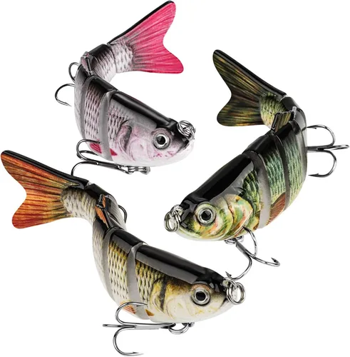 Miniatura 9 de Bass Fishing Lure for Freshwater and Saltwater Lifelike Fishing Lures Multi Jointed Swimbait for Bass Trout Crappie Walleye Pike Fishing Gifts for