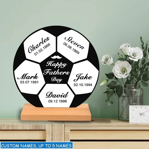 Miniatura 4 de Placa de fútbol con nombres personalizados para el día del padre, decoración acrílica, regalo para papá de hija/hijo, regalo del día del padre