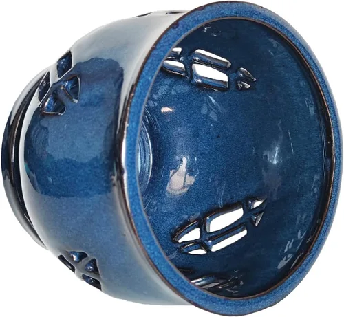 Miniatura 4 de W&W Maceta de orquídeas con agujeros y platillo para trasplantar, azul, 6.5 pulgadas