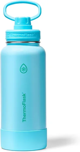 Miniatura 26 de ThermoFlask Botella de agua aislada con tapa de boquilla, a prueba de fugas, botella de agua de acero inoxidable para bebidas frías y calientes