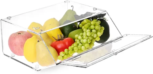 Miniatura 4 de Ikee Design Estuche apilable de acrílico para panadería, contenedor de pastelería, organizador de almacenamiento para bagels, pan y magdalenas