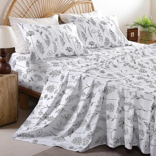 Miniatura 33 de Whitney Home Textile - Juego de sábanas tamaño King, sábanas de microfibra suaves de hotel tamaño King, bolsillo extra profundo, juegos de sábanas