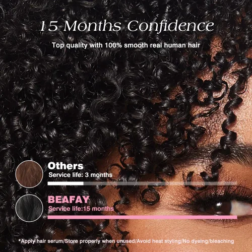 Miniatura 7 de Extensiones de cabello humano de ganchillo con plumas, 16 pulgadas, 2.12 oz, afro, rizado, sin nudos, previamente separados, invisibles, extensiones