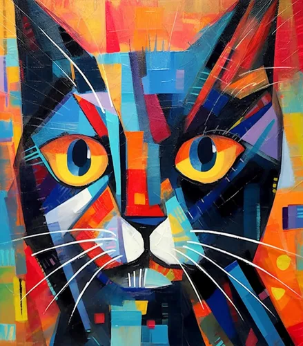 Kits de pintura por números para niños y adultos principiantes, colorido animal lindo gato, pintura de números, kits de manualidades, juego de 014