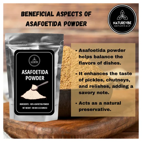 Miniatura 8 de Naturevibe Botanicals - Asafétida orgánica en polvo, 100gm (Hing, asafétida molida) 3.53oz, no OMG y sin gluten, condimento indio, añade aroma