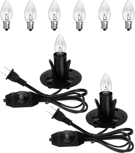 Miniatura 17 de Cable de repuesto para lámpara de sal, 1 paquete con interruptor de atenuación, cable de lámpara de 5 pies y 6 bombillas halógenas de sal (15 vatios)