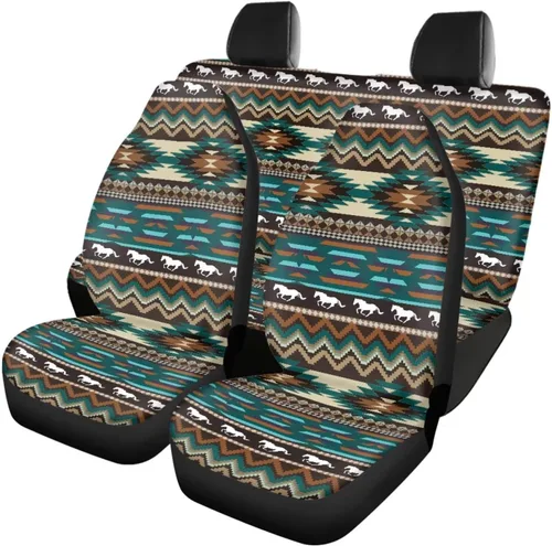Miniatura 18 de Howilath 250 USA Anniversary - Juego de 4 fundas de asiento de automóvil de ajuste universal para asientos delanteros y traseros para uso en todas