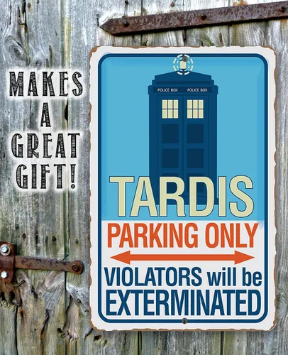 Miniatura 7 de Letrero de metal – Tardis Parking Only – Letrero de metal duradero – Uso en interiores y exteriores – Es una gran decoración para el hogar y regalo