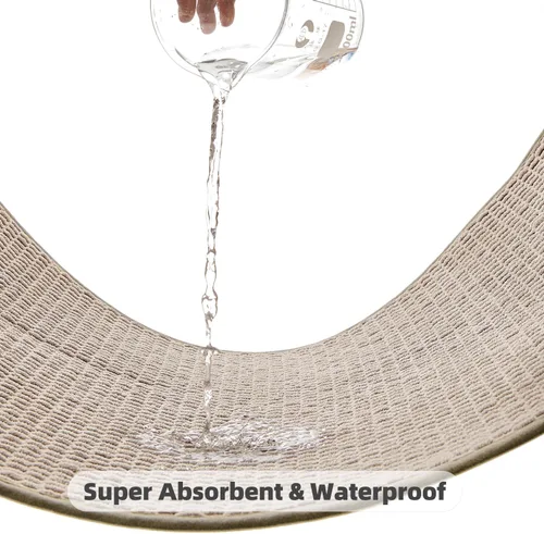 Miniatura 7 de TYUU Alfombras de baño antideslizantes, lavables, superabsorbentes, delgadas, pequeñas, de secado rápido, de pelo bajo, color beige, 16 x 24 pulgadas