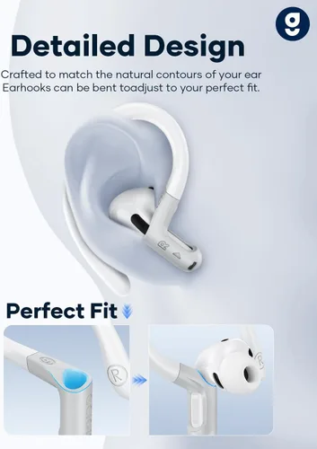 Miniatura 5 de Gcioii Ganchos para las orejas de aleación de titanio con memoria para AirPods Pro 3/Pro 2/Pro 1 y AirPods 3, accesorios deportivos antideslizantes