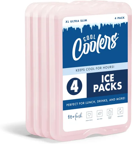 Miniatura 7 de Cool Coolers by Fit & Fresh 4 Pack XL Slim Ice Packs, Quick Freeze Space Saving Reusable Ice Packs for Lunch Boxes or Coolers