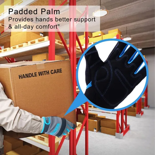 Miniatura 2 de AIGEVTURE Guantes de trabajo de seguridad para hombres y mujeres, guantes de mecánico ligeros para pantalla táctil, guantes de trabajo de jardinería