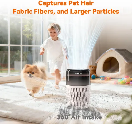 Miniatura 3 de Purificador de aire AIRROMI HEPA para dormitorio y hogar, purificador de aire para mascotas del hogar, elimina el olor a mascotas, olor a arena