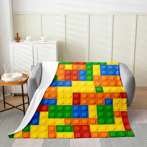 Miniatura 10 de Feelyou Coche de dibujos animados para niños, manta de franela de forro polar para construcción, manta mullida para decoración de camiones, cama