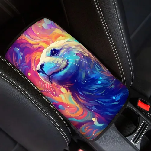 Miniatura 11 de Funda para reposabrazos de automóvil, ajuste universal para la mayoría de automóviles, SUV, camiones, sedán, patrón fresco, plegable, cómoda, Oso