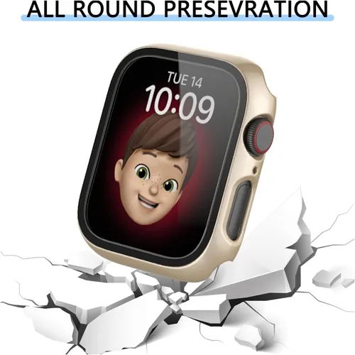 Miniatura 3 de Rontion Juego de 6 fundas rígidas de policarbonato con protector de pantalla de vidrio templado incorporado Compatible con Apple Watch Series 9 8 7