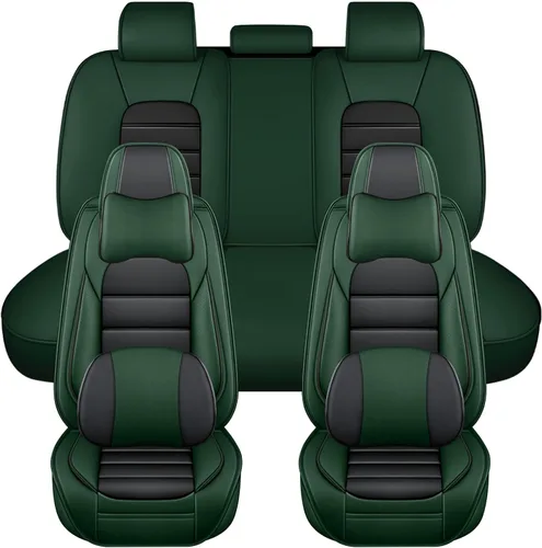 Miniatura 25 de Fundas de asiento para Chevrolet Chevy Aveo 2004-2011, funda de asiento de automóvil de piel sintética, compatible con bolsa de aire, protector