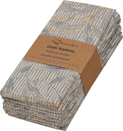 Miniatura 51 de Ruvanti - Servilletas de tela, paquete de 6, 45x45 centímetros, 100% algodón, lavables, suaves y absorbentes, perfectas para bodas, cenas de Belleza