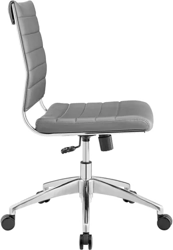 Miniatura 5 de LexMod Jive silla de oficina ejecutiva acanalada respaldo alto, Poliuretano, Gris