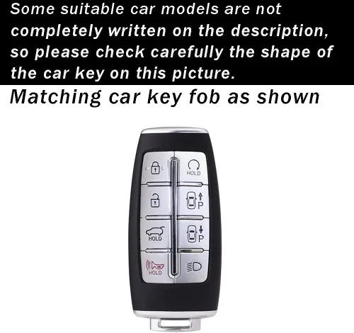 Miniatura 2 de ontto Funda inteligente para llavero con llavero de protección completa suave para Hyundai Genesis G70 GV70 G80 GV80 G90 GV90 2020-2023 (beige)