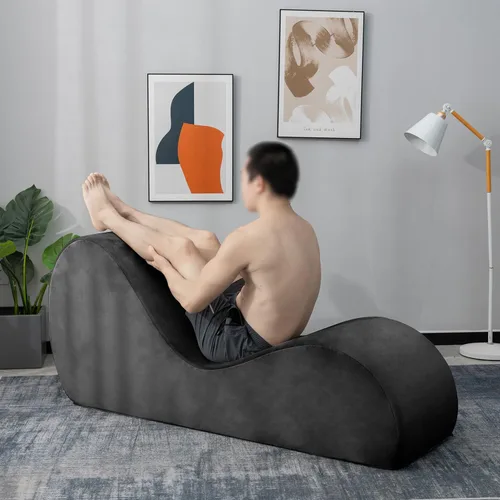 Miniatura 4 de Zenosyne Silla de yoga con funda lavable, bolsillos laterales, parte inferior antideslizante para dormitorio, silla de yoga para relajación