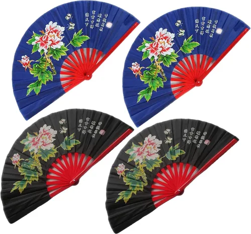 Miniatura 5 de ZooBoo Abanicos de mano derecha de bambú chino Taichi Kungfu ventilador de artes marciales deportes plegable ventilador de mano 13 pulgadas