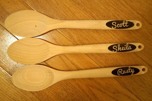 Miniatura 4 de Cuchara de madera grabada personalizada: nombre y mensaje personalizados Regalo para panaderos y cocineros
