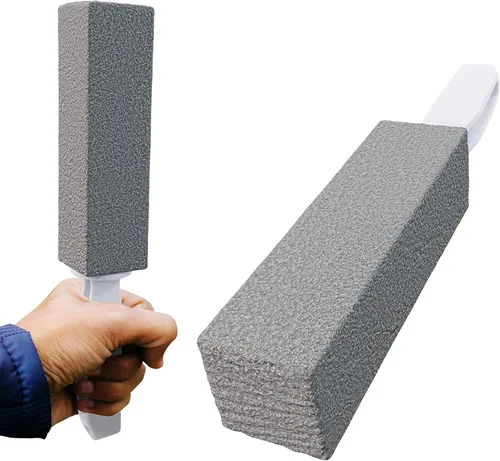 Limpiador de piedra pómez gris no tóxico, sin químicos, paquete de 2 con asa. Bloque de limpieza reutilizable perfecto para cocina, utensilios de