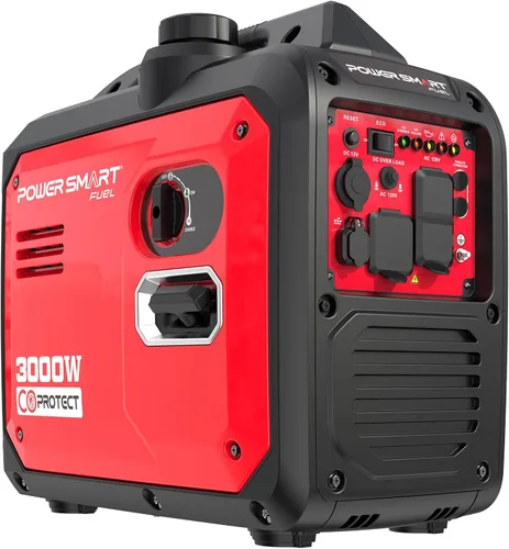 PowerSmart Generador portátil de inversor de 3000 vatios, protección contra CO súper silencioso para uso de respaldo en camping y hogar