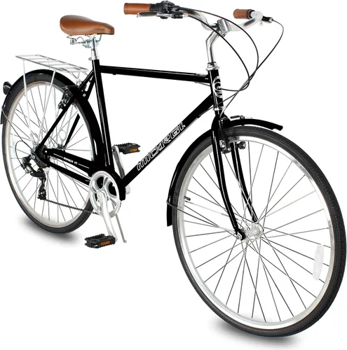 Miniatura 12 de MICARGI Bicicleta híbrida para adultos de 24/26 pulgadas, bicicleta híbrida de 1/7 velocidades para mujeres, hombres, personas mayores, bicicleta