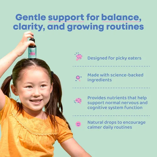 Miniatura 2 de JoySpring Suplemento de brócoli para niños Gotas de sulforafano y Bacopa Monnieri Apoya la función cognitiva Vegano y apto para niños
