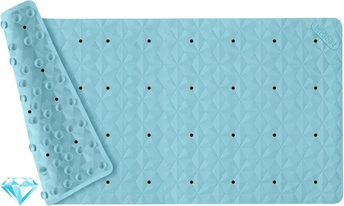 Miniatura 16 de Tapete antideslizante para bañera y ducha, tapete de goma natural con 241 ventosas, tapete de seguridad suave para baño, patrón único de diamante